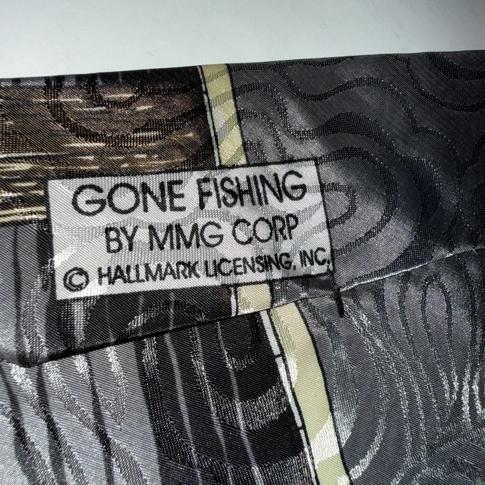 Gone Fishing Hallmark Special Ties Fun Printed Satin Neck‎ Tie